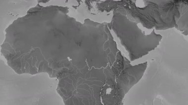 Sudan haritası - süzül. Bölgeler. Gri Tonlama.