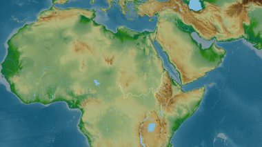 Sudan haritası - süzül. Bölgeler. Fiziksel.