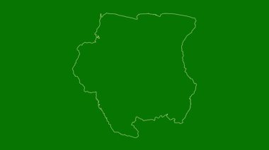 Surinam haritası - çizgi film. Bölgeler. Uydu.