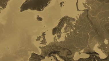 İsveç haritası - süzül. Bölgeler. Sepya.