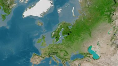 İsveç haritası - yakınlaştır. Bölgeler. Uydu.