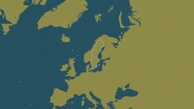 İsveç haritası - yakınlaştır. Bölgeler. Desen.