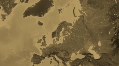 İsveç haritası - yakınlaştır. Bölgeler. Sepya.