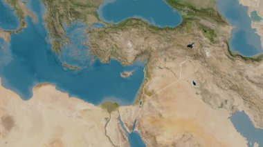 Suriye haritası - süzül. Bölgeler. Uydu.