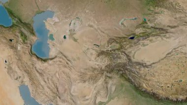 Tacikistan haritası - süzül. Bölgeler. Uydu.