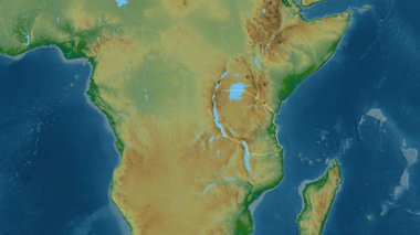 Tanzanya haritası - süzül. Bölgeler. Fiziksel.