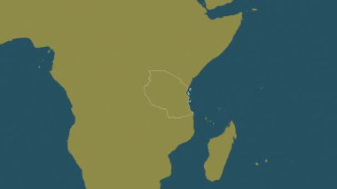 Tanzanya haritası - yakınlaştır. Bölgeler. Desen.