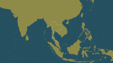 Tayland haritası - özüt. Bölgeler. Desen.