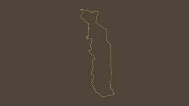 Togo haritası - çizgi film. Bölgeler. Sepya.