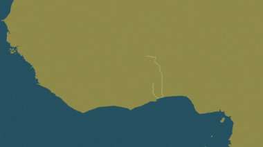 Togo haritası - süzül. Bölgeler. Desen.