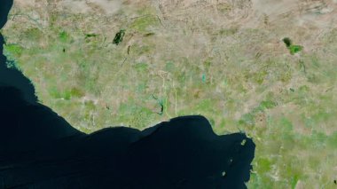 Togo haritası - yakınlaştır. Bölgeler. Uydu.