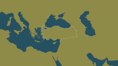 Türkiye, Türkiye haritası - yakınlaştır. Bölgeler. Desen.