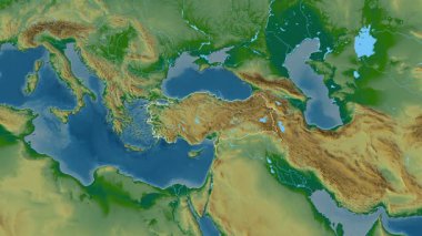 Türkiye, Türkiye haritası - yakınlaştır. Bölgeler. Fiziksel.