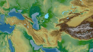 Türkmenistan haritası - özüt. Bölgeler. Fiziksel.