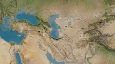 Türkmenistan haritası - süzül. Bölgeler. Uydu.