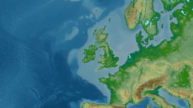 İngiltere - Büyük Britanya haritası - süzülüyor. Bölgeler. Fiziksel.