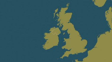 Kuzey İrlanda - Büyük Britanya haritası- özü. Bölgeler. Desen.