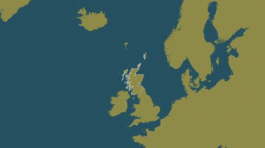İskoçya - Büyük Britanya haritası- özü. Bölgeler. Şablon. Etiketler