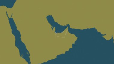 Birleşik Arap Emirlikleri haritası - süzülüyor. Bölgeler. Desen.