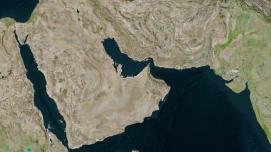 Birleşik Arap Emirlikleri haritası - yakınlaştır. Bölgeler. Uydu.