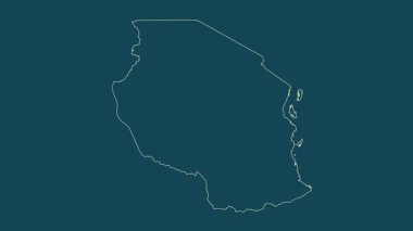 Tanzanya haritası - çizgi film. Sınır. Uydu.