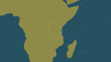 Tanzanya haritası - özüt. Sınır. Şablon. Etiketler