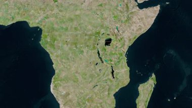 Tanzanya haritası - süzül. Sınır. Uydu.