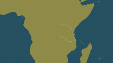 Tanzanya haritası - süzül. Sınır. Desen.