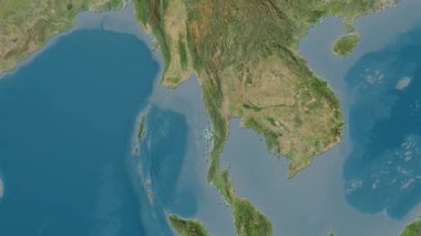 Tayland haritası - sür. Sınır. Uydu.