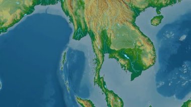 Tayland haritası - sür. Sınır. Fiziksel.