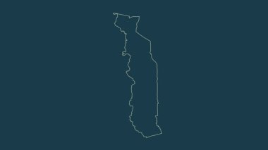 Togo haritası - çizgi film. Sınır. Fiziksel.