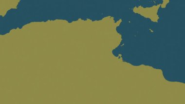 Tunus haritası - sür. Sınır. Desen.