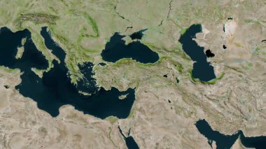 Türkiye, Türkiye haritası - yakınlaştır. Sınır. Uydu.