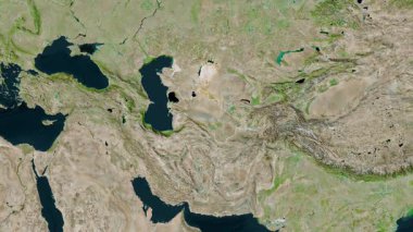Türkmenistan haritası - zoom. Sınır. Uydu.