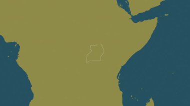 Uganda haritası - özet. Sınır. Şablon. Etiketler