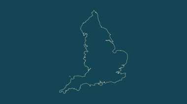 İngiltere - Büyük Britanya haritası - çizgi film. Sınır. Uydu.