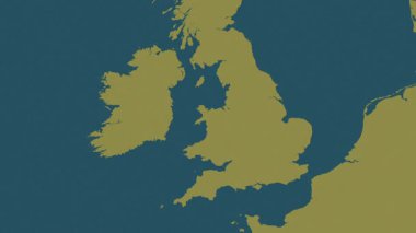 İngiltere - Büyük Britanya haritası- sür. Sınır. Desen.