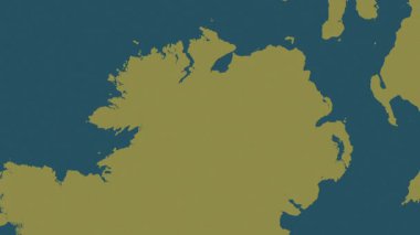 Kuzey İrlanda - Büyük Britanya haritası- sür. Sınır. Desen.