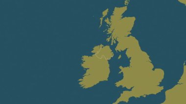 Kuzey İrlanda - Büyük Britanya haritası - süzülüyor. Sınır. Desen.