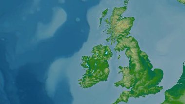 Kuzey İrlanda - Büyük Britanya haritası - süzülüyor. Sınır. Fiziksel.