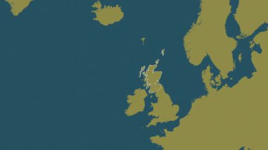 İskoçya - Büyük Britanya haritası- süzülüyor. Sınır. Desen.
