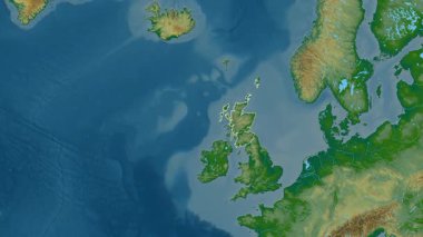 İskoçya - Büyük Britanya haritası- süzülüyor. Sınır. Fiziksel.