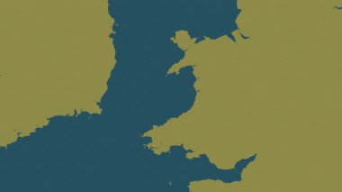 Galler - Büyük Britanya haritası- yol gösteriyor. Sınır. Desen.