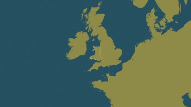 Galler - Büyük Britanya haritası- çıkarıldı. Sınır. Desen.