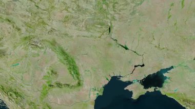 Ukrayna haritası - sür. Sınır. Uydu.