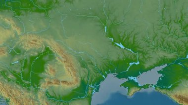 Ukrayna haritası - sür. Sınır. Fiziksel.