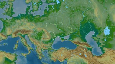 Ukrayna haritası - özüt. Sınır. Fiziksel olarak. Etiketler