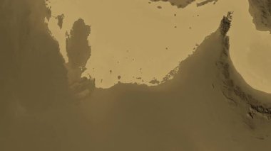 Birleşik Arap Emirlikleri haritası - sür. Sınır. Sepya.