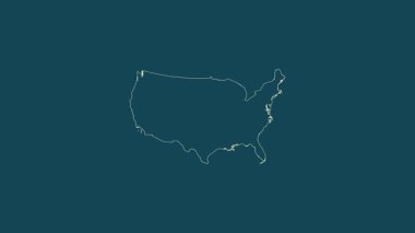 Birleşik Devletler haritası - sağlam. Sınır. Uydu. Etiketler