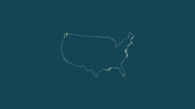 Birleşik Devletler haritası - sağlam. Sınır. Uydu. Etiketler